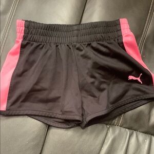 Puma Kids Black and Pink Shorts